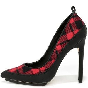 GX by Gwen Stefani Trio Red Plaid Pointed Pumps size 8.5